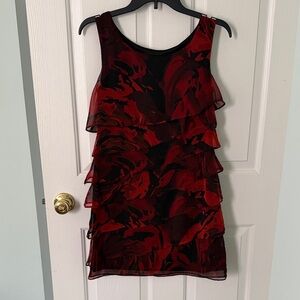 Connected Apparel Black and Red Sleeveless Dress
